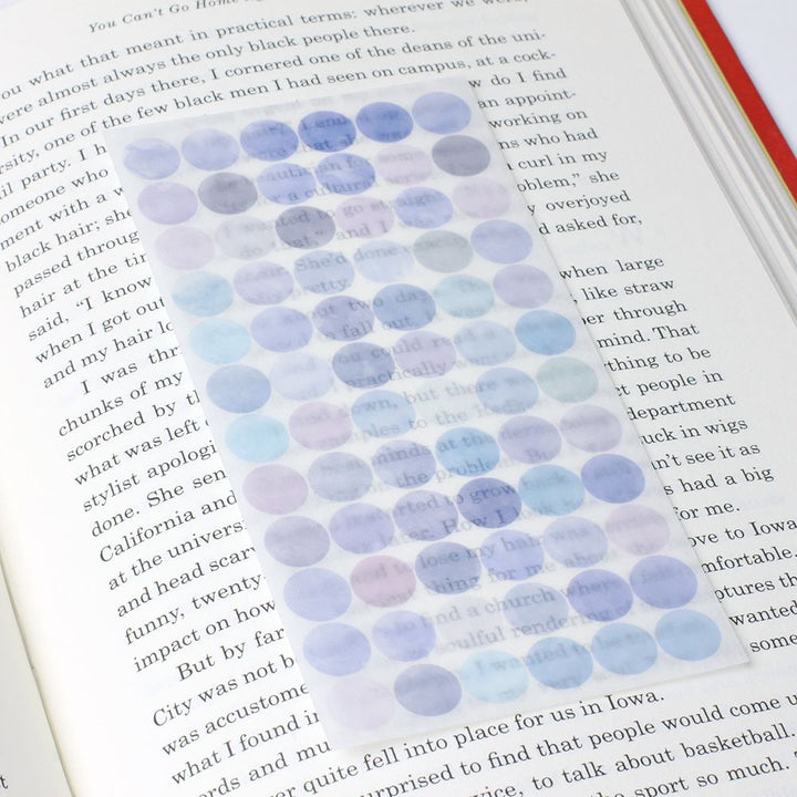 半透明圓點貼紙—Sunset Sea (一包六張)