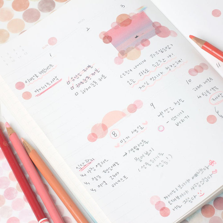 半透明圓點貼紙—Dawn Sea (一包六張)