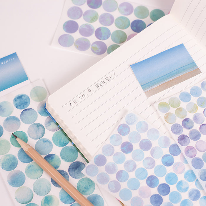 半透明圓點貼紙—Noon Sea v.2 (一包六張)