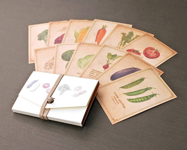 Mocolier圖鑑風留言卡—蔬菜 (大,共12張)
