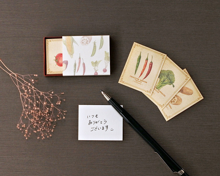 Mocolier圖鑑風留言卡—蔬菜 (小,共20張)