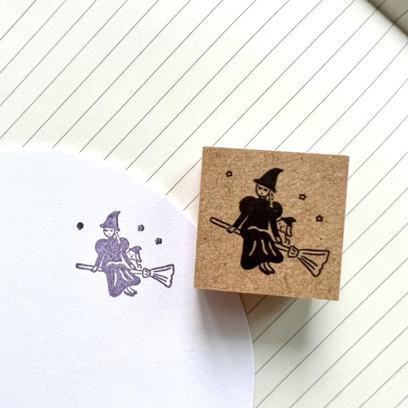 Stamp Marche Maru-Chan印章—女巫與小狗