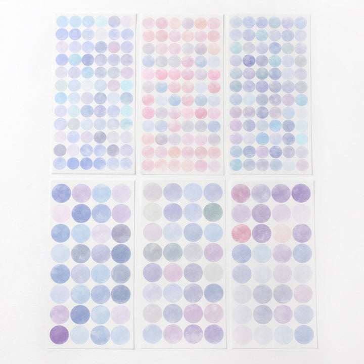 半透明圓點貼紙—Sunset Sea (一包六張)