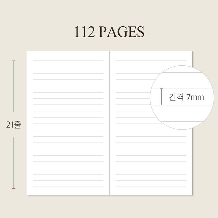 韓國Indigo Official Slim Line Note橫間筆記本 (6色可選)