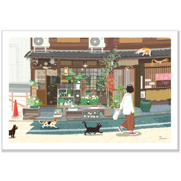 Tabineko旅貓明信片－京都花店