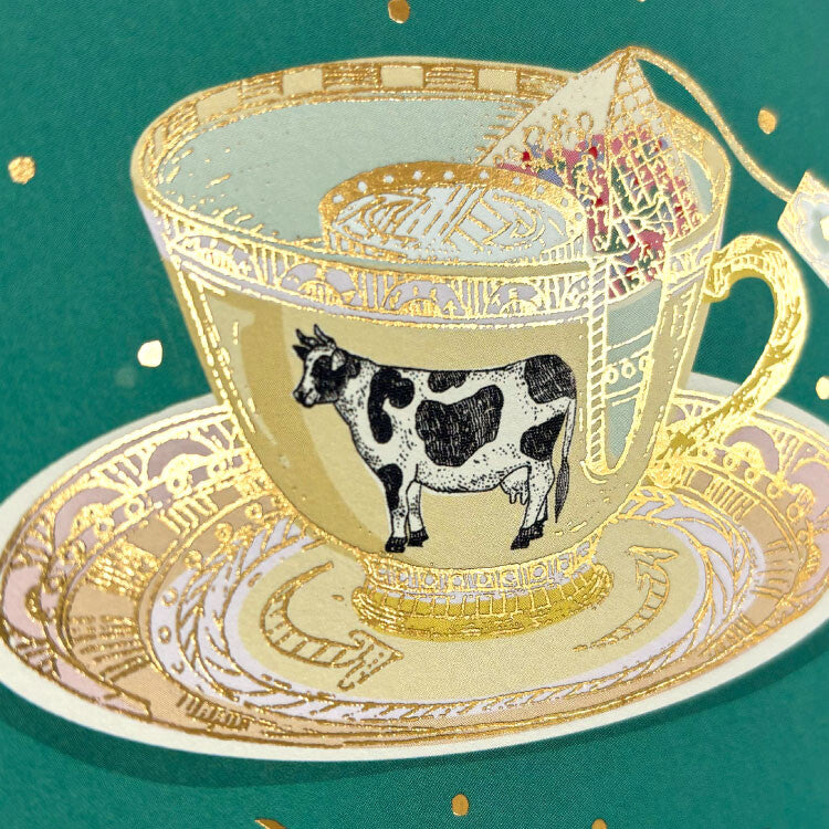 井上彩 箔押明信片－茶杯