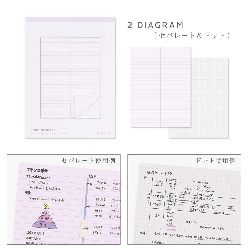 IROHA SWITCH便條紙—橫線分隔+點陣
