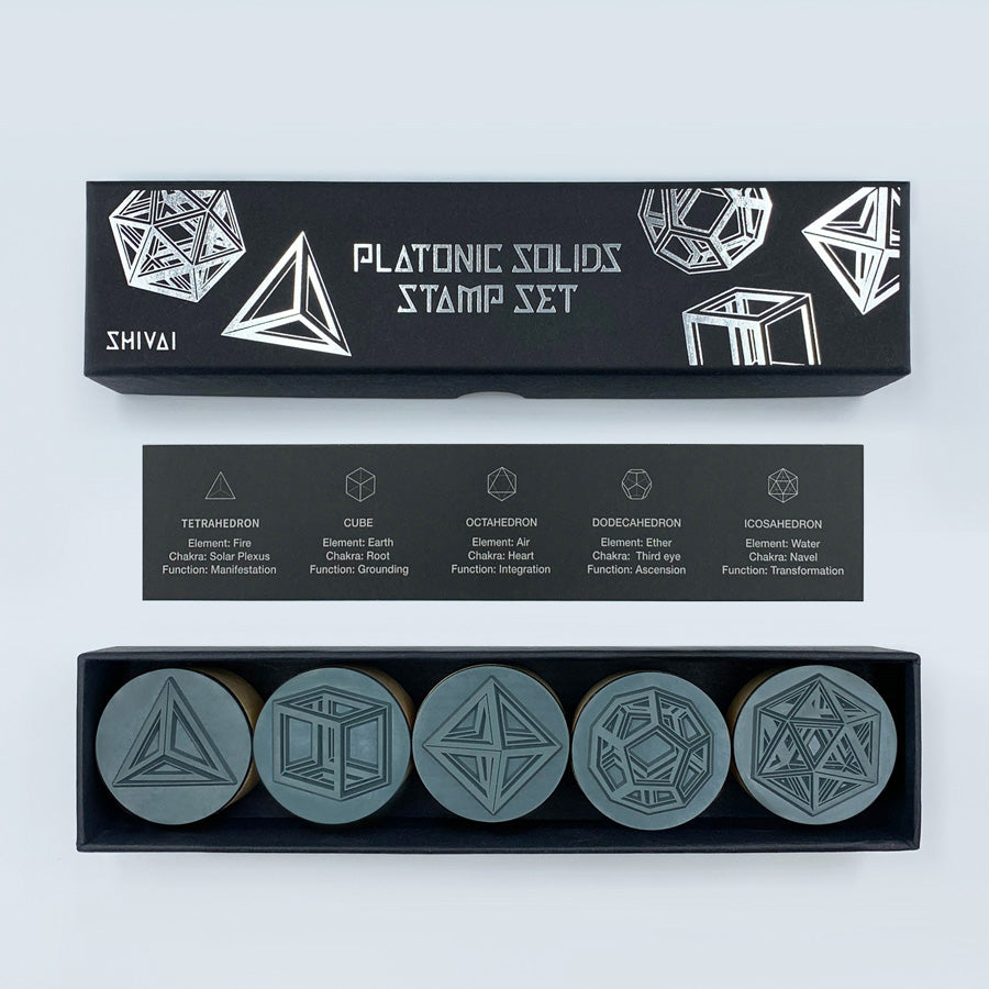 Platonic solids柏拉圖立體印章—全套